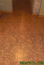 cork floor installed 